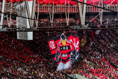 Rio de Janeiro (RJ), Brezilya 08 / 16 / 2023 - Rio de Janeiro 'nun kuzey bölgesindeki Mario Filho Stadyumu' nda düzenlenen 2023 Copa do Brasil yarı finalinde Flamengo ile Gremio arasındaki maç geçerli