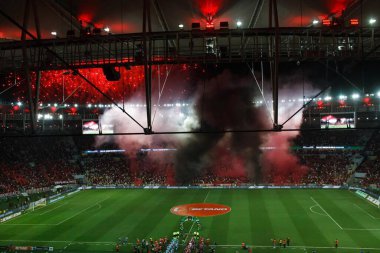Rio de Janeiro (RJ), Brezilya 08 / 16 / 2023 - Rio de Janeiro 'nun kuzey bölgesindeki Mario Filho Stadyumu' nda düzenlenen 2023 Copa do Brasil yarı finalinde Flamengo ile Gremio arasındaki maç geçerli