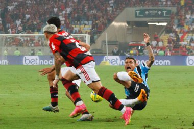 Rio de Janeiro (RJ), Brezilya 08 / 16 / 2023 - Rio de Janeiro 'nun kuzey bölgesindeki Mario Filho Stadyumu' nda düzenlenen 2023 Copa do Brasil yarı finalinde Flamengo ile Gremio arasındaki maç geçerli