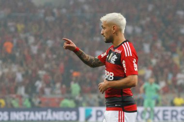 Rio de Janeiro (RJ), Brezilya 08 / 16 / 2023 - Rio de Janeiro 'nun kuzey bölgesindeki Mario Filho Stadyumu' nda düzenlenen 2023 Copa do Brasil yarı finalinde Flamengo ile Gremio arasındaki maç geçerli