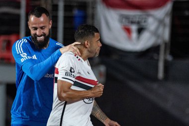 Sao Paulo (SP), Brezilya 08 / 16 / 2023 - Wellington Rato, 2023 Copa do Brasil yarı finalinin ikinci ayağı için geçerli olan Sao Paulo ve Corinthians arasındaki maçta golünü kutluyor