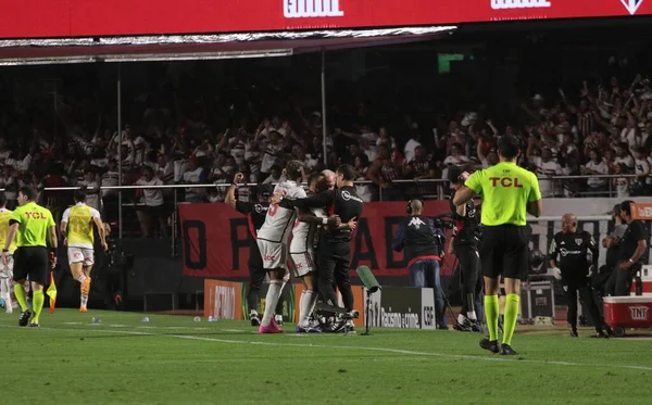 Sao Paulo Brasilien 2023 Spieler Feiern Lucas Tor Während Des — Stockfoto