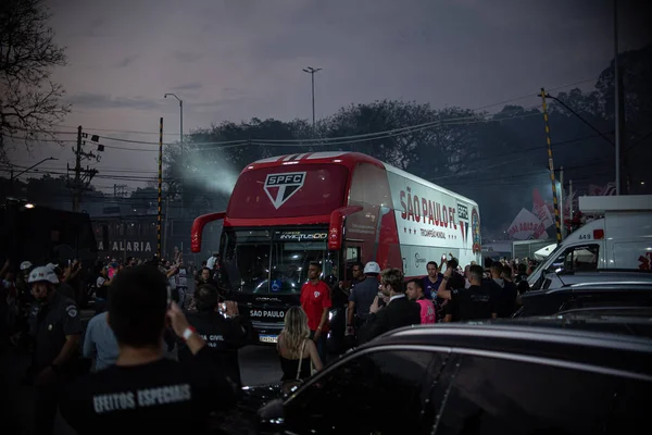 Les Joueurs Football Sao Paulo Accueillis Par Les Fans Août — Photo