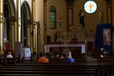 Santo Antonio de Padua Kilisesi, Santo Antonio da Platina PR 'da. 17 Ağustos 2023, Santi Antonio da Padua, Parana, Brezilya: Santi Antonio de Padua 'nın bu görkemli kilisesinde, kesinlikle inanılmaz iç güzelliklerden etkileneceksiniz.