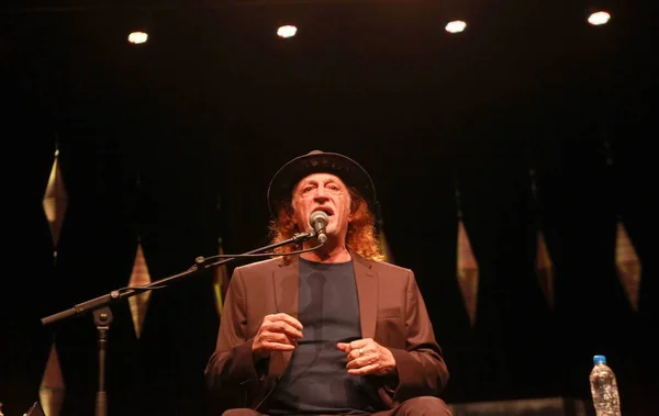 stock image Alceu Valenca with Ouro Preto Orchestra perform at Vivo Rio. August 19, 2023, Rio de Janeiro, Brazil: Alceu Valenca with Ouro Preto orchestra performed at Vivo Rio at Flamengo Park in the south zone of Rio de Janeiro