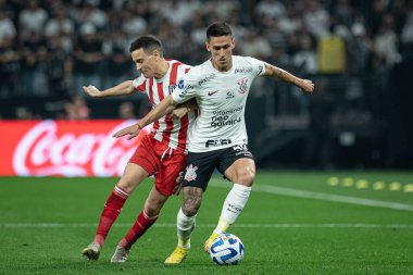 Brezilya, Sao Paulo - 22 Ağustos 2023: Corinthians ve Estudiantes arasındaki maç, Copa Conmebol Sudamericana 2023 çeyrek finalinin ilk ayağı için geçerlidir.