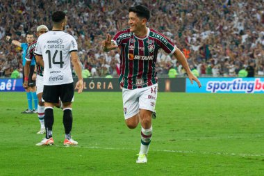Rio de Janeiro (RJ), Brezilya - 24 Ağustos 2023: Alman Cano do Fluminense - Libertadores da America 2023 çeyrek finali için geçerli olan Fluminense x Olimpia arasındaki maç Mario Filho Stadyumu 'nda (Maracana)