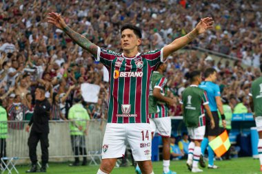 Rio de Janeiro (RJ), Brezilya - 24 Ağustos 2023: Alman Cano do Fluminense - Libertadores da America 2023 çeyrek finali için geçerli olan Fluminense x Olimpia arasındaki maç Mario Filho Stadyumu 'nda (Maracana)