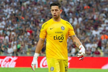 Rio de Janeiro (RJ), Brezilya - 24 Ağustos 2023: Mario Filho Stadyumu 'nda (Maracana) düzenlenen Libertadores da America 2023 çeyrek finalleri için geçerli olan Fluminense x Olimpia arasındaki maç)