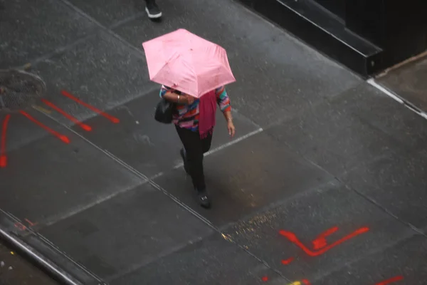 Nowy Jork Usa Sierpnia 2023 Opady Deszczu Nowym Jorku Nagła — Zdjęcie stockowe