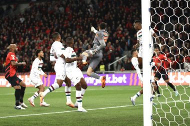 CURITIBA (PR), Brezilya - 27 Ağustos 2023: Bu Pazar gecesi Ligga Arena 'da 2023 Brezilya Şampiyonası' nın 21. turu için Athletico Pr ve Fluminense arasındaki maç geçerli