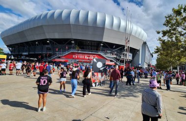 2023 MLS Normal Sezon: New York Red Bulls, Miami 'ye Karşı. 26 Ağustos 2023. Harrison, New Jersey, ABD: Harrison 'daki Red Bull Arena' da oynanan Major League Soccer (MLS) Doğu Konferansı 'nda geçerli olan New York Red Bulls ile Inter Miami arasındaki futbol maçı