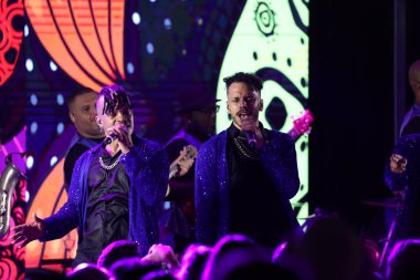 Brezilyalı Alexandre Pires Newark 'ta canlı performans sergiliyor. 27 Ağustos 2023, Newark, New Jersey, ABD: Brezilyalı ünlü şarkıcı Alexandre Pires, Nego Veio Ball ile canlı performans sergiledi. 