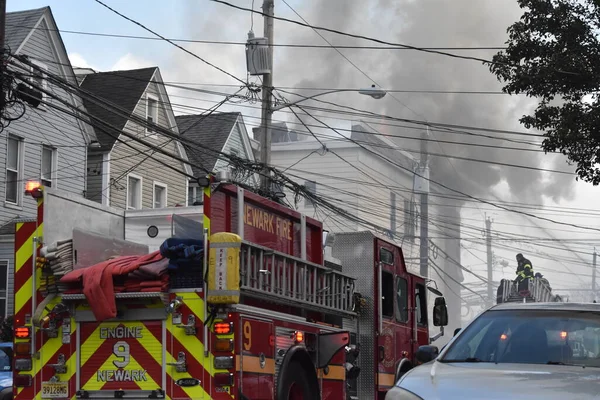 Incendio Due Allarmi Newark New Jersey Agosto 2023 Newark New — Foto Stock