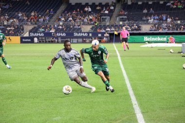 New York, ABD - 30 Ağustos 2023 MLS Normal Sezonu, NYCFC vs CF Montreal. New York, Bronx 'taki Yankee Stadyumu' nda, Major League Soccer (MLS) için geçerli olan NYCFC ve CF Montreal arasında oynanan futbol maçı