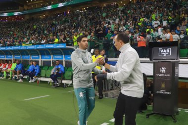 Sao Paulo (SP), Brezilya 08 / 30 / 2023 - Palmeiras ve Deportivo Pereira (COL) arasındaki maçtan önce antrenörler Abel ve Alejandro, Copa Conmebol Libertadores 2023 çeyrek finalinin ikinci ayağı için geçerlidir. 