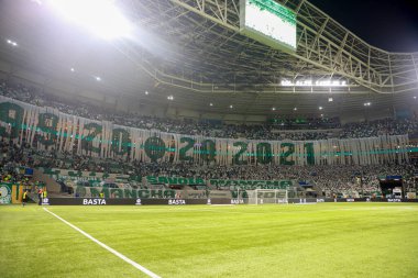 Sao Paulo (SP), Brezilya 08 / 30 / 2023 - Copa Conmebol Libertadores 2023 Copa Conmebol Libertadores 2023 çeyrek finallerinin ikinci ayağı için geçerli olan Palmeiras x Deportivo Pereira (COL) arasındaki karşılaşmada taraftarlar
