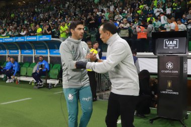 Sao Paulo (SP), Brezilya 08 / 30 / 2023 - Palmeiras ve Deportivo Pereira (COL) arasındaki maçtan önce antrenörler Abel ve Alejandro, Copa Conmebol Libertadores 2023 çeyrek finalinin ikinci ayağı için geçerlidir. 