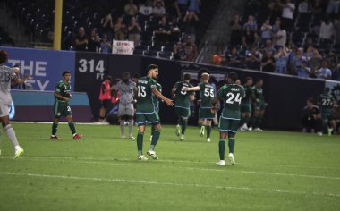 2023 MLS Normal Sezon: NYCFC Montreal 'e karşı. 30 Ağustos 2023. New York, ABD: Andres Jasson (21 numara), NYCFC ve CF Montreal arasındaki futbol maçında Yankee Stadyumu 'nda Major League Soccer (MLS) için geçerli olan ilk golünü attı ve kutladı.
