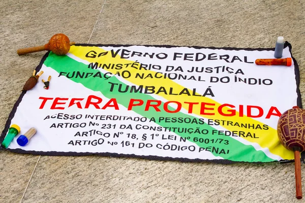 Protesta Contra Marco Temporal Los Pueblos Indígenas Brasileños Agosto 2023 —  Fotos de Stock
