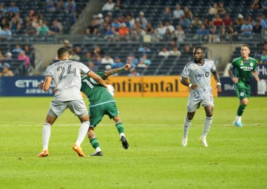 2023 MLS Normal Sezon, New York City FC Montreal 'e karşı. 30 Ağustos 2023, New York, ABD: MLS Normal Sezon 2023 maçında, New York City FC Yankee Stadyumu 'nda oynanan futbol maçında konuk takım CF Montreal' i yendi. 