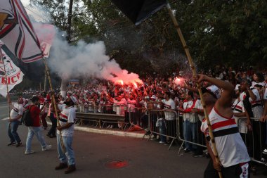 SAO PAULO (SP), Brezilya 08 / 31 / 2023 - Cicero Pompeu de Toledo (Morumbi) 'da Copa Sudamericana çeyrek finallerinin ikinci ayağı için LDU ve Sao Paulo Paulo takımlarının gelişi),