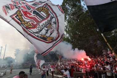SAO PAULO (SP), Brezilya 08 / 31 / 2023 - Cicero Pompeu de Toledo (Morumbi) 'da Copa Sudamericana çeyrek finallerinin ikinci ayağı için LDU ve Sao Paulo Paulo takımlarının gelişi),