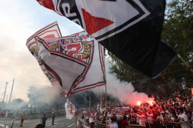 SAO PAULO (SP), Brezilya 08 / 31 / 2023 - Cicero Pompeu de Toledo (Morumbi) 'da Copa Sudamericana çeyrek finallerinin ikinci ayağı için LDU ve Sao Paulo Paulo takımlarının gelişi),