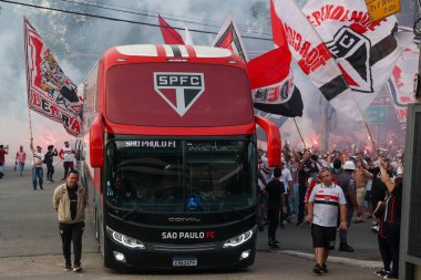 SAO PAULO (SP), Brezilya 08 / 31 / 2023 - Cicero Pompeu de Toledo (Morumbi) 'da Copa Sudamericana çeyrek finallerinin ikinci ayağı için LDU ve Sao Paulo Paulo takımlarının gelişi),