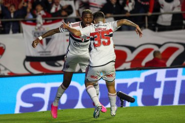 SAO PAULO (SP), 08 / 31 / 2023 - Arboleda do Sao Paulo gol atıyor ve maçı penalts 'a taşıyor, Sao Paulo (BRA) ile LDU Quito (ECU) arasında oynanan maçta)