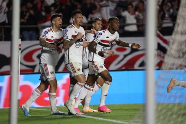 SAO PAULO (SP), 08 / 31 / 2023 - Arboleda do Sao Paulo gol atıyor ve maçı penalts 'a taşıyor, Sao Paulo (BRA) ile LDU Quito (ECU) arasında oynanan maçta)