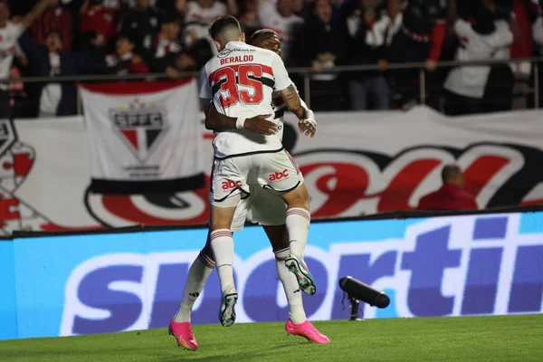 Sao Paulo, Brazil. 31st Aug, 2023. SP - SAO PAULO - 08/31/2023 - COPA SUL- AMERICANA 2023, SAO PAULO X LDU - Sao Paulo player Arboleda celebrates his  goal during a match against