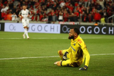 Curitiba, Brezilya - 02 Eylül 2023: Atletico MG kalecisi Everson Atletico PR ve Atletico MG arasındaki maç sırasında Ligga Arena 'da düzenlenen 2023 Brezilya Şampiyonası' nın 22. 