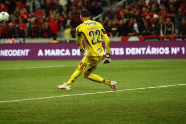 Curitiba, Brezilya - 02 Eylül 2023: Atletico MG kalecisi Everson Atletico PR ve Atletico MG arasındaki maç sırasında Ligga Arena 'da düzenlenen 2023 Brezilya Şampiyonası' nın 22. 