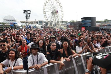 Sao Paulo (SP), Brezilya 02 / 09 / 2023 - Rapçiler Tasha ve Tracie 'nin 