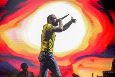 Sao Paulo (SP), Brezilya 02 / 09 / 2023 - Rapçi Post Malone 'un Skyline Sahnesinde, 2., 3., 7., 9. ve 10.. 