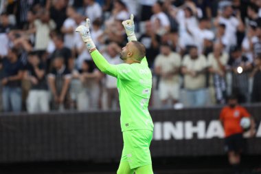 Sao Paulo (SP), Brezilya 09 / 03 / 2023 - Corinthians ve Palmeiras arasında oynanan ve 2023 Brezilya Futbol Şampiyonası 'nın 22. turu için geçerli olan maçta Palmeiras Weverton kalecisi
