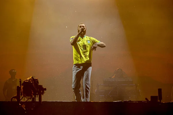 Sao Paulo Brasil 2023 Show Skyline Stage Rapper Post Malone —  Fotos de Stock