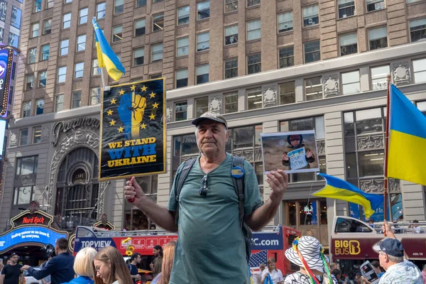 New York September 2023 Oekraïners Voorkomen Kritisch Infrastructuurterrorisme Oekraïners Bondgenoten — Stockfoto