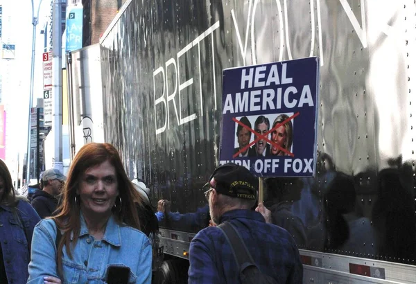 Протест Против Телеведущего Fox News Сентября 2023 Года Нью Йорк — стоковое фото