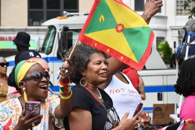 Batı Hindistan Günü Geçidi. 4 Eylül 2023, New York, ABD: Batı Hint Amerikan Karnavalı veya New York Karnavalı, Crown Heights, Brooklyn, New York 'ta Eylül ayının ilk pazartesi günü düzenlenen yıllık Batı Hint kültürünün kutlamasıdır. 