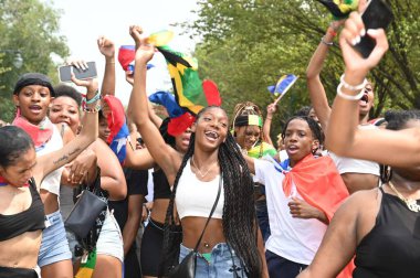 Batı Hindistan Günü Geçidi. 4 Eylül 2023, New York, ABD: Batı Hint Amerikan Karnavalı veya New York Karnavalı, Crown Heights, Brooklyn, New York 'ta Eylül ayının ilk pazartesi günü düzenlenen yıllık Batı Hint kültürünün kutlamasıdır. 