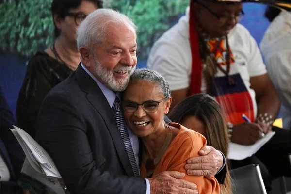 ブラジル ブラジル 2023 共和国の大統領ルイス イノシオ ルーラ シルバは アマゾン セレモニーに参加しています 今週の火曜日の午後 — ストック写真
