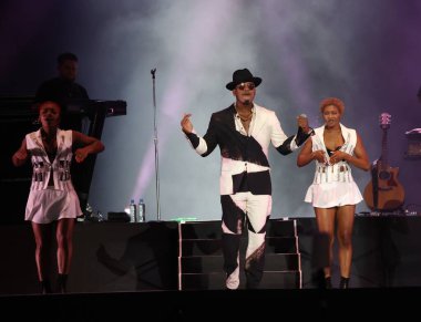 Sao Paulo (SP), Brezilya 09 / 07 / 2023 - Singer Ne-Yo 'nun bu Cumartesi (7), Sao Paulo' daki Interlagos yarış pistinde The Town Festival 'deki The One sahnesindeki şovu. 