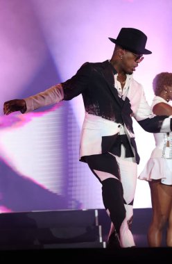Sao Paulo (SP), Brezilya 09 / 07 / 2023 - Singer Ne-Yo 'nun bu Cumartesi (7), Sao Paulo' daki Interlagos yarış pistinde The Town Festival 'deki The One sahnesindeki şovu. 