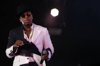 Sao Paulo (SP), Brezilya 09 / 07 / 2023 - Singer Ne-Yo 'nun bu Cumartesi (7), Sao Paulo' daki Interlagos yarış pistinde The Town Festival 'deki The One sahnesindeki şovu. 