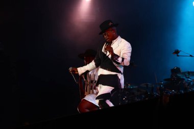 Sao Paulo (SP), Brezilya 09 / 07 / 2023 - Singer Ne-Yo 'nun bu Cumartesi (7), Sao Paulo' daki Interlagos yarış pistinde The Town Festival 'deki The One sahnesindeki şovu. 