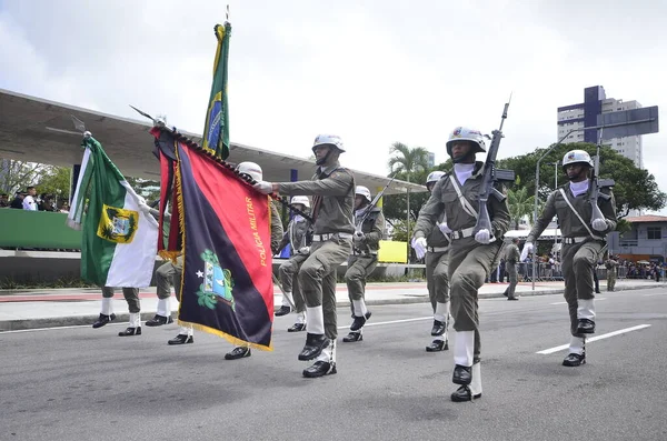 Natal ブラジル 2023 9月7日のナタールRnの民間軍事パレードは 首都の東 ペトロポリス近郊の民間広場のAmanのキャデットが参加しました — ストック写真