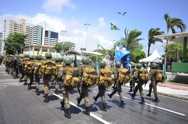 Natal Brazílie 2023 Občanský Vojenský Průvod Září Natal Zúčastnili Kadeti — Stock fotografie