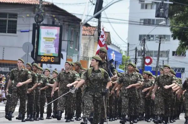 Natal Brazylia 2023 Obywatelskiej Paradzie Wojskowej Września Natal Wzięli Udział — Zdjęcie stockowe